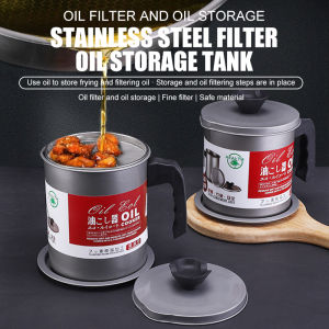 100% Ready Stock Large Capacity 304 Stainless Steel Oil Pot Filter Oil Storage Grease Separator Grease Oil Filter Container Pot
