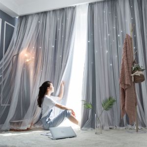 HH-ส่งเร็ว ผ้าม่าน ม่านหน้าต่าง ผ้าม่านกันแสง ผ้าม่านตีนตุ๊กแก ตกแต่งคัตเอาท์ดาว ผ้าม่านหน้ต่าง ผ้าม่านหน้าต่าง 2 ชั้น