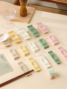 Macaron Colored Ceramic Chopsticks Holder Stand Two-In-One Multi-Purpose Hotel Dining Table Utensils High Aesthetic Spoon Rest