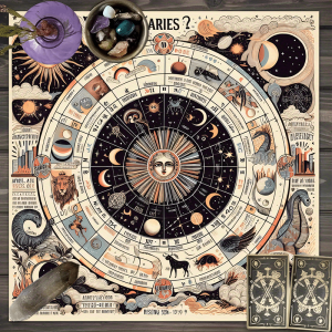 VIKAMA2/4PC แผนภูมิดาวลึกลับโต๊ะซันโทเท็มสิบสองราศีศึกษาแท่นบูชาโหราศาสตร์การ์ดไพ่ทาโรต์ตกแต่ง