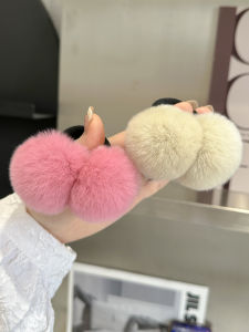 Cute Simple Versatile Plush Rabbit Fur Hair Ties Womens Elastic Hair Bands Ball Headbands Hair Accessories Sweet Style