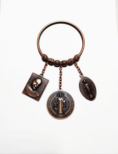 Miraculous Medal St. Benedict and St. Pio Bronze Door Hanger Good Charms for Protection Against Bad Luck for All Season Souvenir