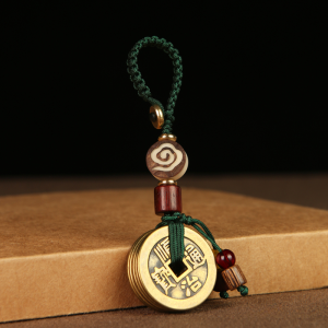 Wudi Qian Qing Dynasty Five Emperors Coins Key Ornament Dragon Year Gift Wuqian Emperor Red Rope Braided Rope Copper Coins Carry Pendant