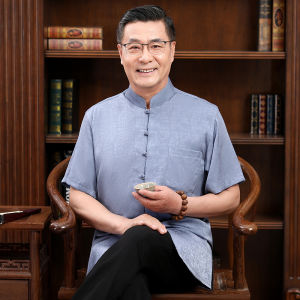 Summer Thin Mulberry Silk Short Sleeve Suit Tang Suit Middle-Aged and Elderly Dad Men Loose Plus Size Casual Silk Shirt