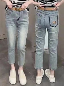 High Waist Slimming Denim Jeans Womens Straight Leg Elastic plus Size Pants Cotton Blend Summer Fashion Pear Shape Fit