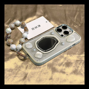 Yezhong  15 Phone Case Pearl Heart Gem 3D Stereo New Model 14 pro Creative Brand 13 Girl Heart 12 Plating Lens 11 Silicone Soft Shell