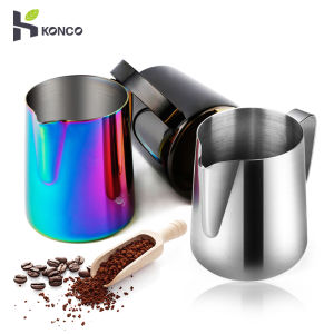 KONCO 350ml Espresso Coffee Milk Frothing Pitcher 304 Stainless Steel Cappuccino Latte Art Making frother Pitcher Cups