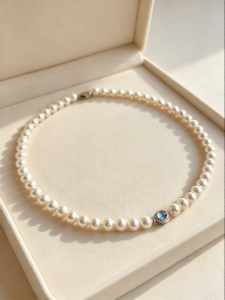 YISHU | New Stylish Lightweight Luxury Pearls and Aquamarine Necklace