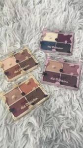 BeautyCharming 4-color Eyeshadow Palette With Highlighter colorful Waterproof nude make up Pink