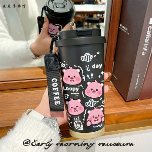 Cốc Nước Cách Nhiệt Bằng Thép Không Gỉ 316 Loopy 2025 Cốc Cà Phê Có Ống Hút Cốc Nước Hai Chiều Thiết Kế Đẹp Mắt Cốc Nước 520ml