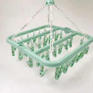AVINAS 32 Pcs Clips Clothes Socks Drying Rack Clips Hanger For Socks And Underwear