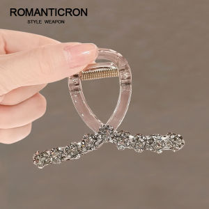 Elegant Hair Claw Clip for Women with Water Diamond Original Design Hair Accessories Medium Size Shark Clamp Hair Styling