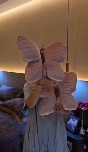 3D Butterfly Pillows Doll Pink Decorative Soft Pillow Exquisite Cute Doll Toy for Girls Sleeping Sofas Bedhead Pillow