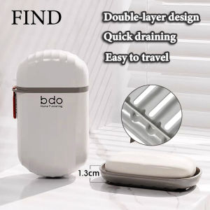 FIND Portable Travel Soap Case Box With Drainer Bathroom For Traveling Outdoor Hiking Kit Organizer