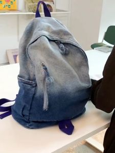 Korean fashion girls bag Canvas backpack Gradient color backpack school backpack for ladies women bags School Backpack Double Shoulder Bag