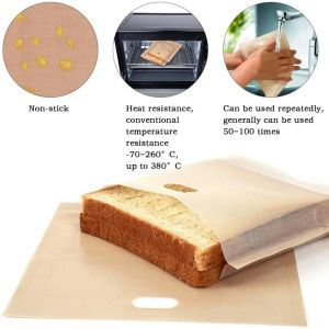 10PCS  Non-stick Baked Toast Bread Bags Toaster Bags for Can Be Reused Grilled Cheese Sandwiches Made