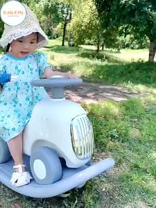 Bập bênh kiêm xe chòi chân cho bé hình ô tô 2 trong 1 đa năng có phát nhạc xe chân ô tô cao cấp - MK23019