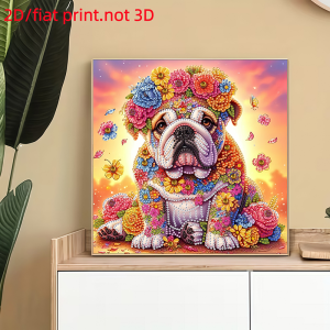 2d/flat1 Diamond Painting Frameless Painting puppy Pattern canvas Material mosaic art home wall Decoration