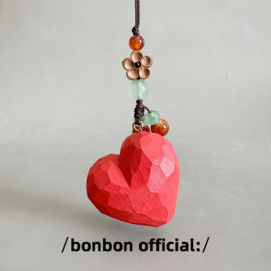 Creative Cute Carved Wooden Dogleak And Akita Phone Chain Peach Wood Bag Charm for Boyfriend Girlfriend Couple Gift