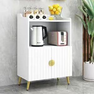 Modern Minimalist Solid Wood Microwave Oven Cabinet Glass Door Storage Cabinet for Kitchen Tea Water Cabinet Combination Furniture