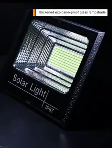 200W Đèn năng lượng mặt trời có đèn báo dung lượng pin đèn pha led năng lượng mặt trời đèn led năng lượng mặt trời IP67 đèn sân vườn hộp đèn bằng nhôm đúc nguyên khối chống nước