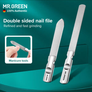 Germany MR.GREEN มืออาชีพด้านการออกแบบ ที่ตะไบเล็บสองด้าน สเตนเลสสตีลไร้สนิม กันลื่น ทริมเมอร์จัดการกําจัด ทําเล็บมือเล็บเท้าพร้อมซองหนัง