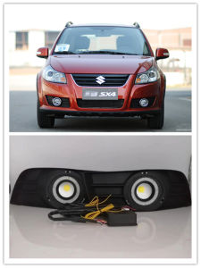 LED Fog Lights Assembly For Suzuki SX4 2014 2015 2016 Front Bumper Fog lamp Replacement Angel Eye Daylight Accessories Kits