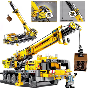 Mobile Crane Assembly Toy for Boys Lego Compatible Building Blocks Construction Vehicle Educational Playset from China