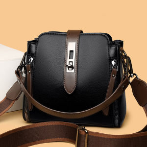 French Style Leather Bucket Bag Womens Crossbody Soft Leather Shoulder Bag Versatile Fashionable New 2025 Casual Handbag