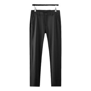 ROMON | Lormen Mens Casual Pants Summer Thin Ice Silk Breathable Loose Straight High-End West Pants Business Elastic Long Pants
