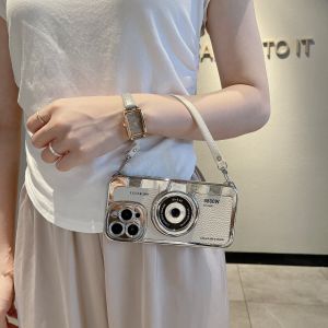 Trendy Womens Crossbody Apple Phone Case with Lanyard Full Cover Protection Silicone Shell for iPhone 13 pro Max 11 New Model plus Anti-Fall