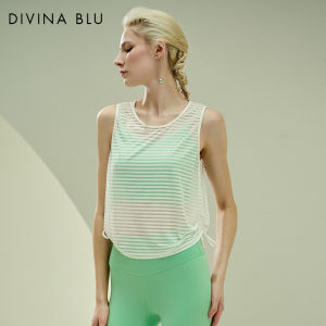 DIVINA BLU | Yoga and Fitness Streetwear Striped Outer Top
