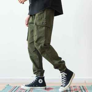 กางเกงขายาวทรงตรงสไตล์ฮิปฮอปสำหรับผู้ชายไซส์ใหญ่ กางเกงขายาวทรงหลวมสไตล์ย้อนยุคฮ่องกง กางเกงขายาวทรงหลวมสำหรับผู้ชายไซส์ใหญ่