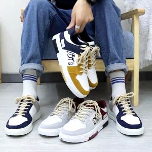 TENDER STORE Đường may màu sắc giày thể thao nam thời trang giày vải nam mới mùa thu giày thể thao mềm mại ấm áp chống mài mòn