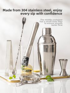 MODERN SWEETHOME | Stainless Steel Cocktail Shaker Set Bar Tools