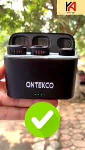 Bộ 02 Micro thu âm micro không dây chính hãng ONTEKCO cài áo dùng với điện thoại khử tiếng ồn