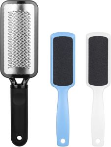 3Pcs Foot Files Kit Foot Scrubber Foot RaspDouble-Sided Heel Files Pedicure Tool Callus Remover Stainless Steel Feet Scraper