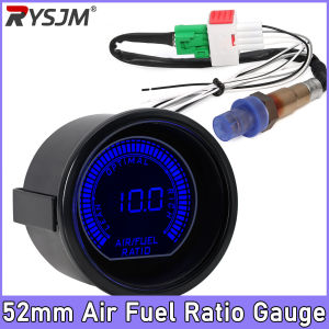 RYSJM | 52mm Air Fuel Ratio Gauge + Sensor AFR Digital Display Air/fuel Ratio Auto Gauge Meter for 12V Car Air Fuel Ratio Gauge Kit