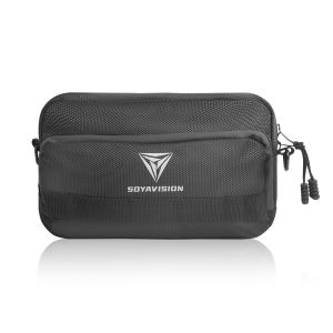 Black Motorcycle Handlebar Bag Barrel Bags Multifunction Storage Shoulder Bag For BMW Dirt Bike Cruiser Motor Riding Tool Pack