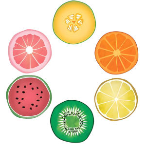 6/8 Pieces of Round Coaster Coffee Cup Letters Fruit Pattern Wooden Material Office Desktop Non-Slip Decoration Holiday Gif