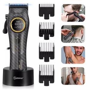 Hatteker Professional Hair Clippers for Men Adjustable Speed DLC Coated Blades USB LCD Display Barber Clipper