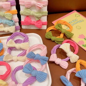เชือกคาดผมแบบผูกโบว์สำหรับผู้หญิง หัวมวยผมแบบเรียบง่าย เชือกคาดผมแบบยาง เชือกคาดผมและแหวนรัดผมแบบยืดหยุ่นสูงและทนทาน