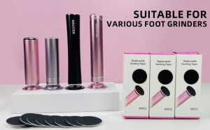 ดิสก์กระดาษทรายแบบเปลี่ยนได้120ชิ้นสำหรับขจัดหนังด้านเท้าไฟฟ้าแผ่นเปลี่ยนฟุตที่เติมไฟล์กระดาษทรายสำหรับที่ลอกหนังกำพร้า