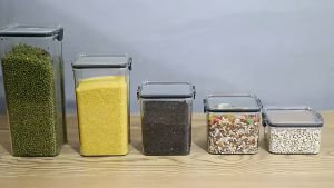 Thickened upgraded plastic household food grade transparent plastic sealed jar Kitchen storage jar Multigrain storage jar