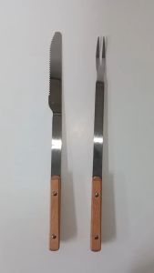 Newyorkbigsale ชุดมีดส้อมหั่นสเต็ก บาร์บีคิว ชุดอุปกรณ์หั่นสเต็ก สแตนเลสคุณภาพดี มีดส้อมบาร์บีคิว No.Y1808