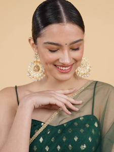 Reesha Jewel -Big size pearl and Kundan Earing (Chandbali Earring)
