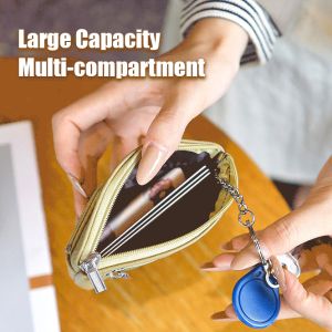 2025 Head Layer Cowhide Coin Purse Female Card Bag Key Bag Soft Leather Small Bag Coin Purse Zipper Mini Leather Short Wallet 头层牛皮零钱包女卡包钥匙包