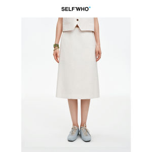 Flax Blend Slimming Straight Midi Skirt