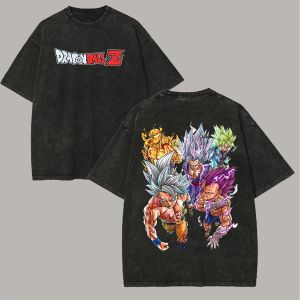 Bandai | Dragon Ball Goku Oversized Anime T-shirt Man Women Vintage Washed Short Sleeve Tee Streetwear Loose Casual Top Summer Y2k 2026