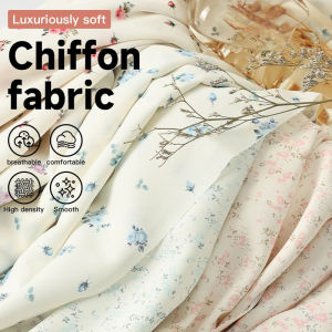 Soft Rose Printed Chiffon Fabric for Sewing Summer Dresses Shirts Bedding Handmake DIY Clothing Fabrics TJ22839